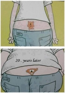Bear tattoo 20 years after - Thursday funnies at PMSLweb.com