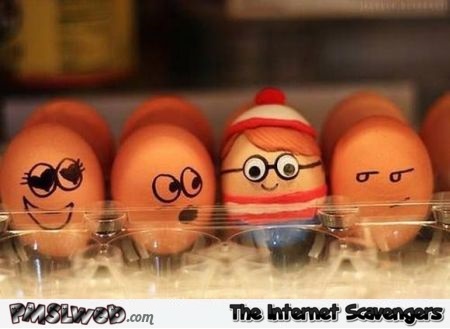 Funny Waldo egg decoration @PMSLweb.com
