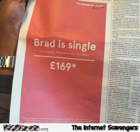 Brad is single funny advertising win @PMSLweb.com