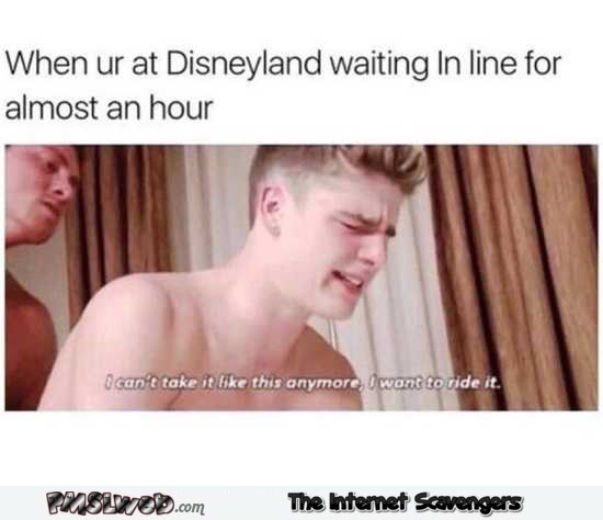 Adult Funny Porn - When you're at Disneyland waiting in line funny porn meme ...