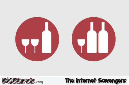 Wine for two versus wine for one humor - Hilarious Valentines day guide @PMSLweb.com