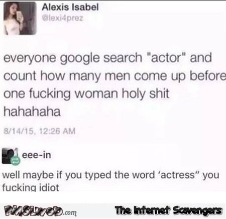 When you search for actor on Google funny comment @PMSLweb.com