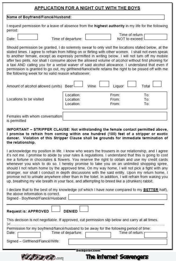 husband application form funny