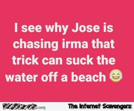 I see why Jose is chasing Irma funny adult quote @PMSLweb.com